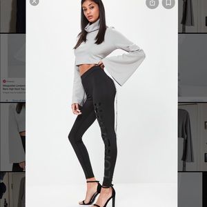 Missguided Londunn Eyelet Open Back Crop Top